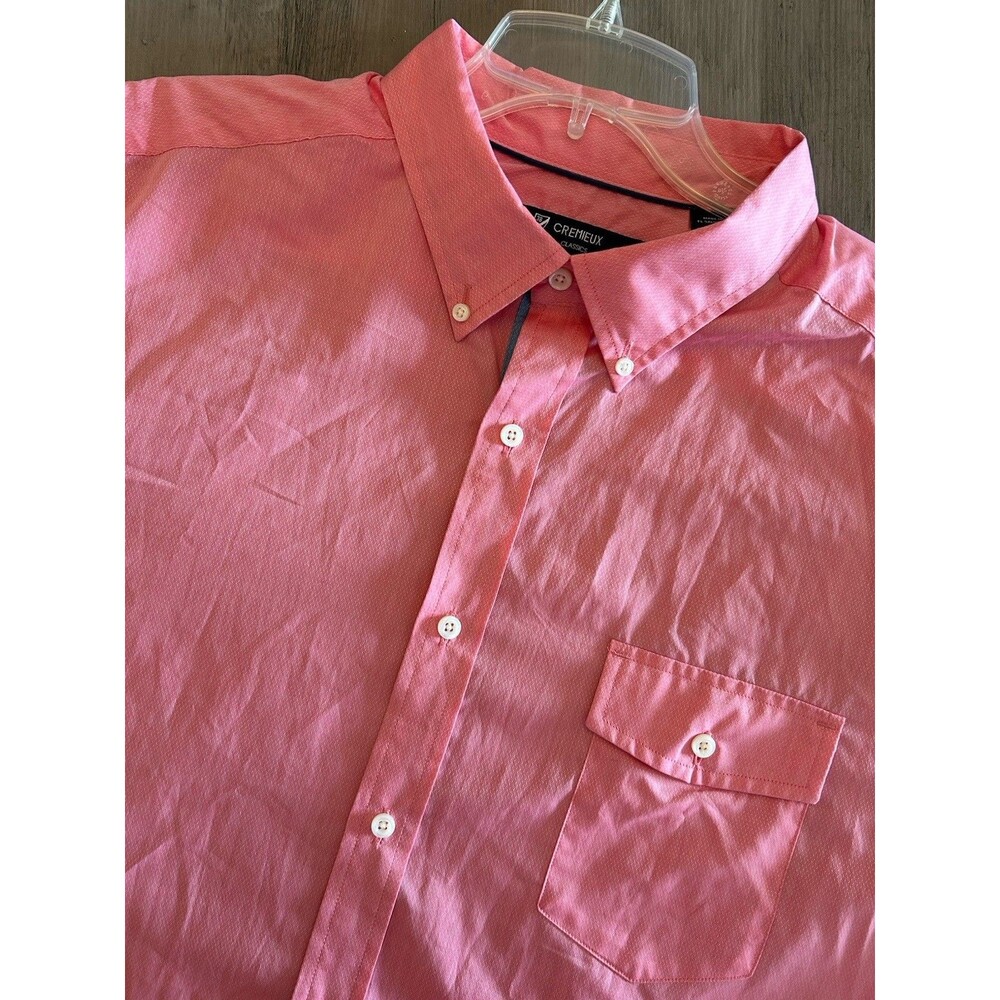 Cremieux Classics Mens Size 2XB 100% Cotton Short Sleeve Shirt Pink